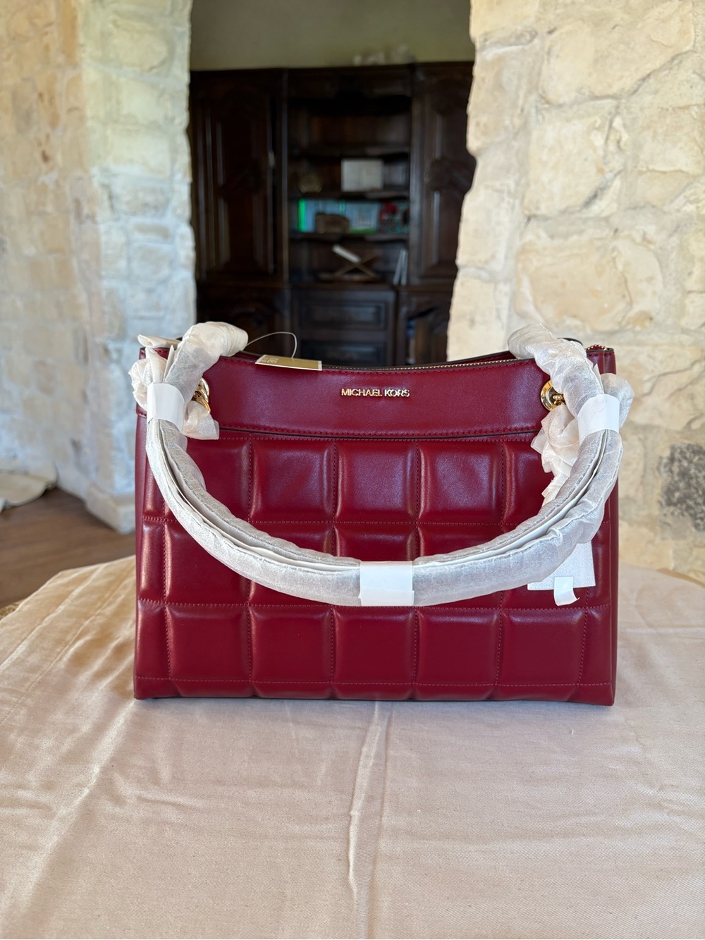 Michael Kors Quilted Shoulder Bag - Burgundy